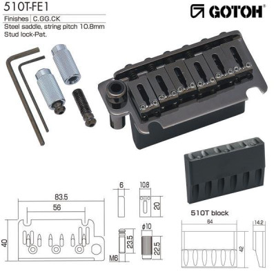 Бридж для гітари Gotoh 510T-FE1 CK
