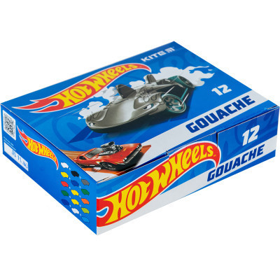 Гуашеві фарби Kite Hot Wheels 12 кольорів, 20 мл (HW23-063)