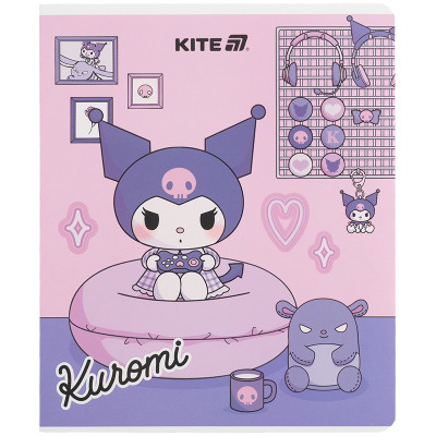 Зошит Kite Kuromi, 24 аркуші, клітинка (HK25-238)