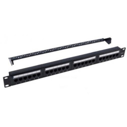 Патч-панель 19&quot; 24xRJ-45 UTP Cat.6, 1U, with organizer Kingda (KD-PP07-UTP-C6-24P)