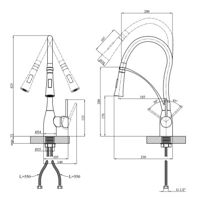 Змішувач Kroner Ersel-GRP03393BLK