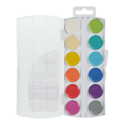 Акварельні фарби ZiBi KIDS Line Pastel 12 кольорів (ZB.6592)