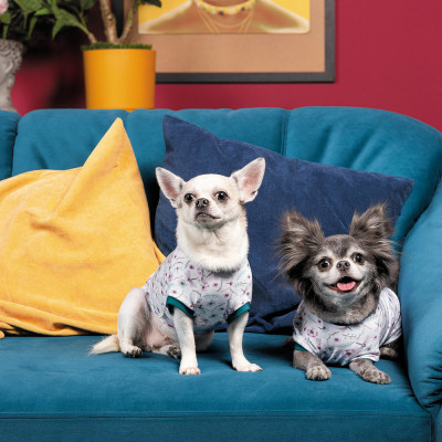 Футболка для тварин Pet Fashion Flora L біла з квітковим принтом (4823082441457)