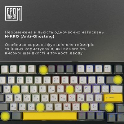 Клавіатура Epomaker TH80 SE 75 Flamingo Switch Hot-Swap RGB Wireless/Bluetooth/USB UA Black (TH80-SE-B-F)