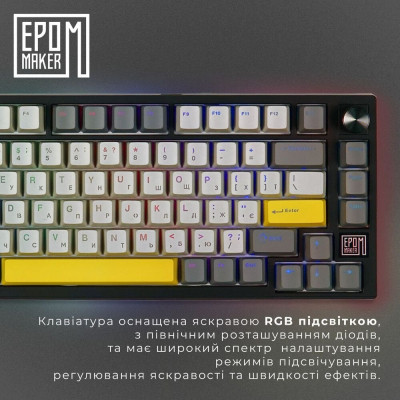 Клавіатура Epomaker TH80 SE 75 Flamingo Switch Hot-Swap RGB Wireless/Bluetooth/USB UA Black (TH80-SE-B-F)