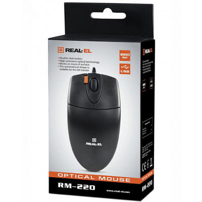 Мишка REAL-EL RM-220 Black