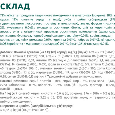 Вологий корм для собак Optimeal з лососем та лохиною в соусі 100 г (4820215369725)