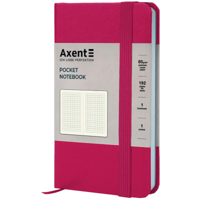 Книга записна Axent Partner, 95x140 мм, 96 аркушів, клітинка, малинова (8301-50-A)