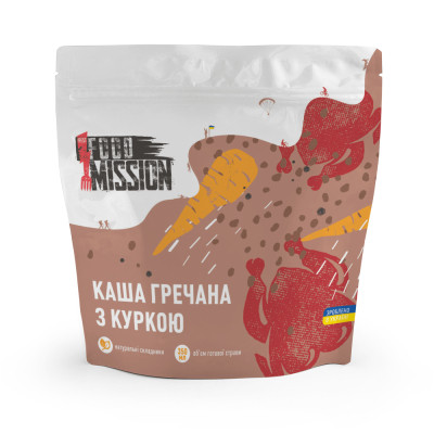 Їжа швидкого приготування Food Mission Каша гречана з куркою 100 г (fm.30481)