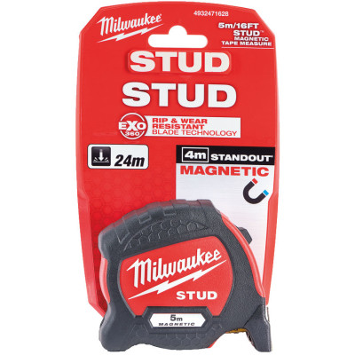 Рулетка Milwaukee магнітна STUD, 5м 33мм (4932471626)