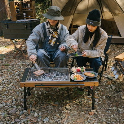 Туристичний стіл Naturehike комбінований NH21JU011 алюміній / бук (6927595797808)