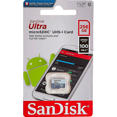 Карта пам&#039;яті SanDisk 256GB microSDXC class 10 UHS-I Ultra (SDSQUNR-256G-GN3MN)