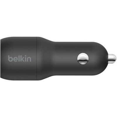 Зарядний пристрій Belkin Car Charger (24W) Dual USB-A, USB-A - USB-C, 1m, black (CCE001BT1MBK)