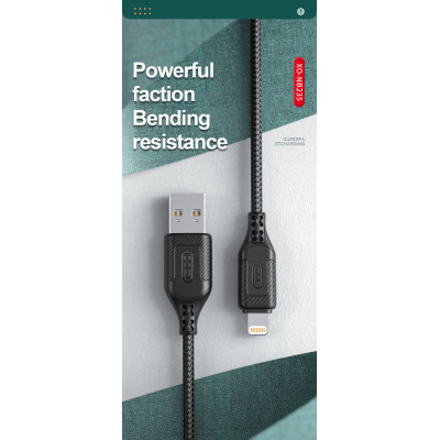 Дата кабель USB-C to Lightning 1.0m 27W braided XO (NBQ236A_Black)