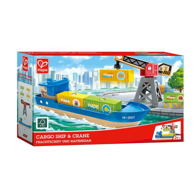 Залізниця Hape Набір для залізниці Корабель із краном (E3792)