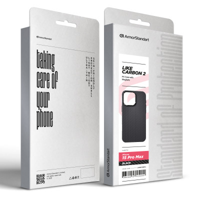 Чохол до мобільного телефона Armorstandart LikeCarbon2 MagCase для Apple iPhone 15 Pro Max Black (ARM83805)