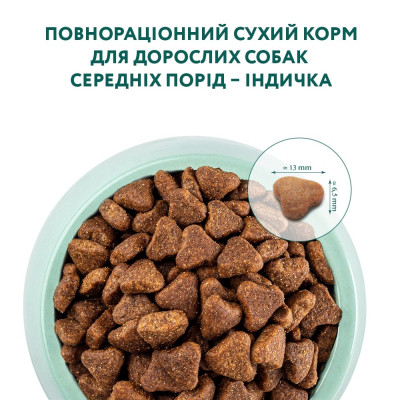 Сухий корм для собак Optimeal для середніх порід зі смаком індички 1.5 кг (4820083905407)