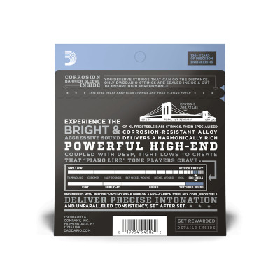 Струни для гітари D&#039;Addario XL Pro Steels Bass Reg Light Top / Med Bottom 5-String (45-135) (EPS165-5)
