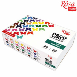 Акрилові фарби Rosa для декору матові 24 кол по 20 мл (4823098523963)