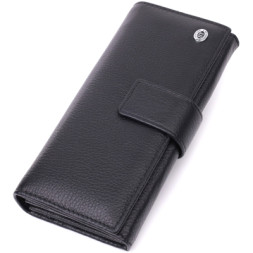 Гаманець ST Leather З натуральної шкіри Чорний (22548)