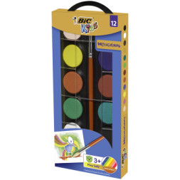 Акварельні фарби Bic з пензлем, 8 кольорів (bc947708)