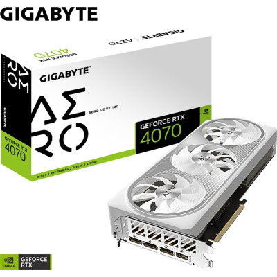 Відеокарта GIGABYTE GeForce RTX4070 12Gb AERO OC (GV-N4070AERO OCV2-12GD)