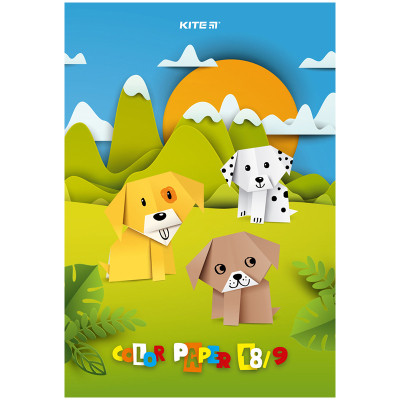 Кольоровий папір Kite А4 односторонній (18 аркушів/ 9 кольорів) в асортименті (K23-1250)