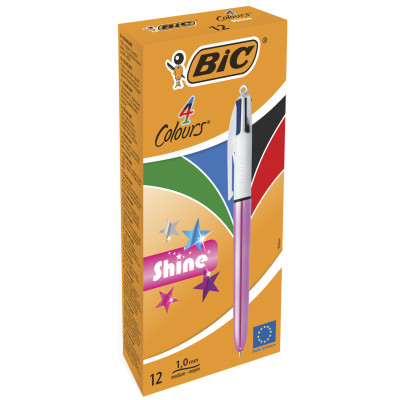 Ручка масляна Bic 4 in 1 Colours Shine Pink рожева (bc982875)