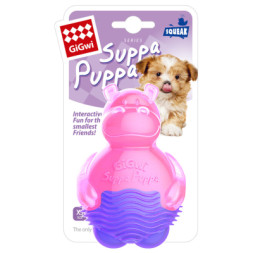 Іграшка для собак GiGwi Suppa Puppa Бегемотик з пищалкою 9 см рожевий (75006)