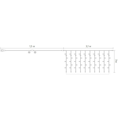 Гірлянда Delux Waterfall С 320LED 3х3 м білий/прозорий IP20 (90018007)