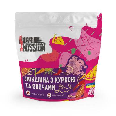 Їжа швидкого приготування Food Mission Локшина з куркою та овочами 65 г (fm.30580)