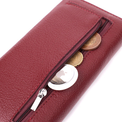 Гаманець ST Leather З натуральної шкіри Бордовий (22522)