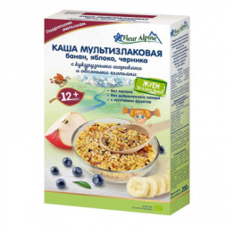 Дитяча каша Fleur Alpine безмолочна мультизлакова банан-яблуко-чорниця 200 г (9010004508182)