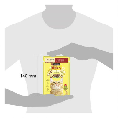 Вологий корм для кішок Purina Friskies шматочки у підливі з яловичиною 85 г (7613036962216)