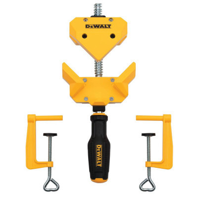 Струбцина DeWALT кутова, великого зусилля + 2 струбцини для кріплення до столу (DWHT83853-0)