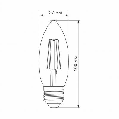 Лампочка Videx Filament C37F 4W E27 4100K 220V (VL-C37F-04274)