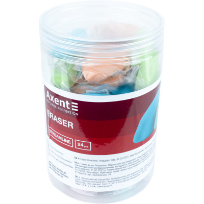 Гумка Axent м&#039;яка Streamline, асорті кольорів (1196-A)