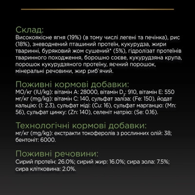 Сухий корм для собак Purina Pro Plan Medium з чутливим травленням (ягня) 3 кг (7613035214798)
