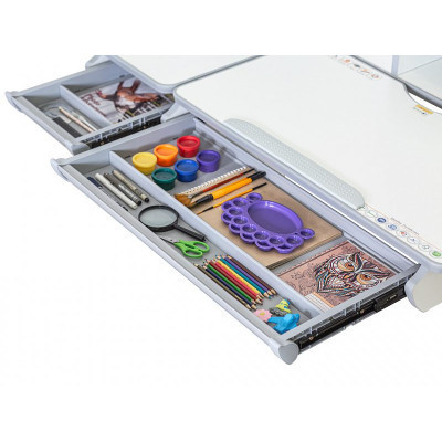 Парта Mealux Hamilton Multicolor Blue (BD-680 W/G MC+BL з полицею)