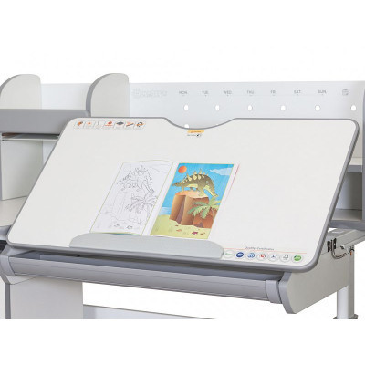 Парта Mealux Hamilton Multicolor Blue (BD-680 W/G MC+BL з полицею)