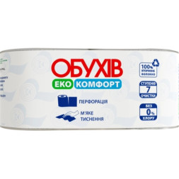 Туалетний папір Обухів Еко Комфорт 1 шар 2 рулони (4820003838679)