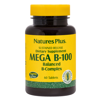 Вітамін Natures Plus B-комплекс повільного вивільнення, MEGA В-100, Nature&#039;s Plus (NTP1430)