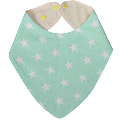 Слинявчик Еко Пупс Eco Cotton бандана 21x30 (ментол, зірочки) (BEC-011)