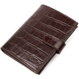 Портмоне Bond Accessories З натуральної шкіри Коричневе (22058)