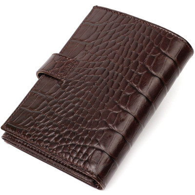 Портмоне Bond Accessories З натуральної шкіри Коричневе (22058)