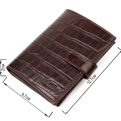 Портмоне Bond Accessories З натуральної шкіри Коричневе (22058)