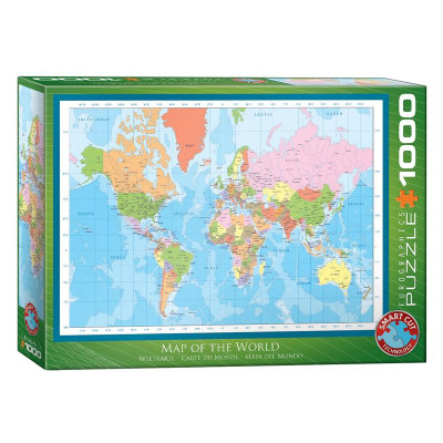 Пазл Eurographics Мапа світу, 1000 елементів (6000-1271)
