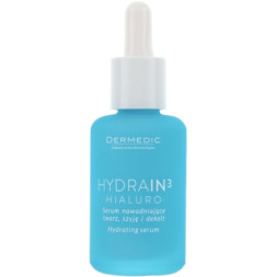 Сироватка для обличчя Dermedic Hydrain 3 Hialuro Зволожувальна для сухої шкіри обличчя, шиї та зони декольте 30 мл (5906739783199)