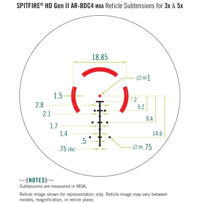Коліматорний приціл Vortex призматичний Spitfire HD Gen II 3-х з сіткою AR-BDC4 (SPR-300)