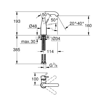 Змішувач Grohe Essence M-Size (24176KF1)